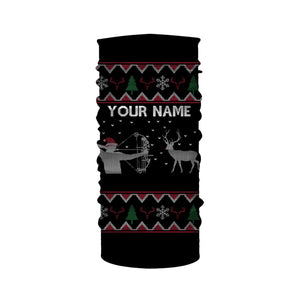 Funny Ugly Sweater pattern Bow Hunter Deer Hunting Customized name All over print Shirts, christmas shirt ideas for hunter - NQS2469