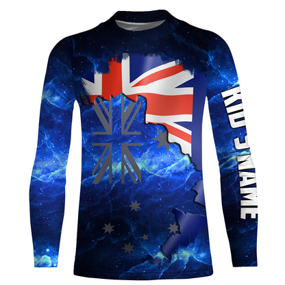 Australian Flag Universe patriotic Custom fishing Shirts jersey, fishing shirts Australia NQS3178