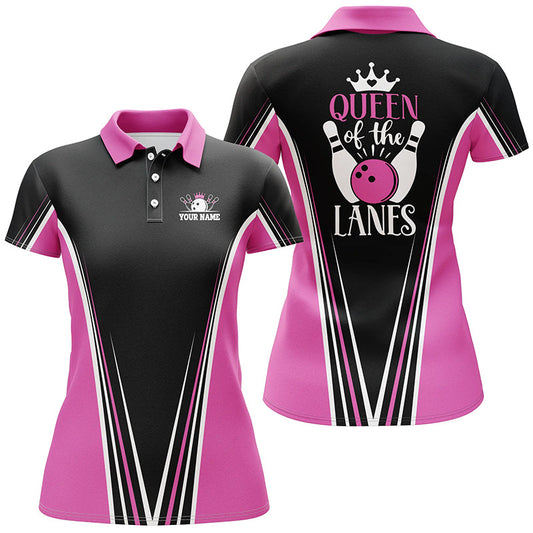 Custom bowling shirt for women – personalized team jersey front view