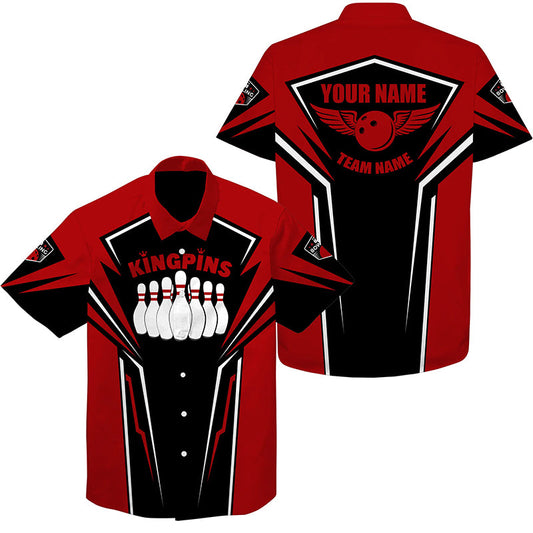 Custom Hawaiian bowling shirt for bowling – personalized team jersey front view