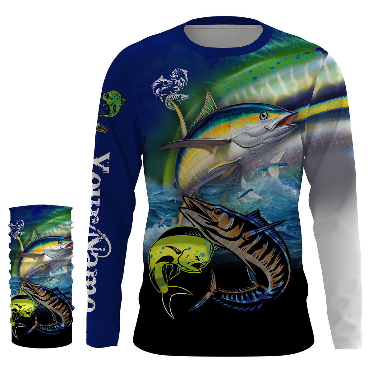 Mahi Mahi ( Dorado), Wahoo, Tuna fishing custom UV protection long sleeves NQS824