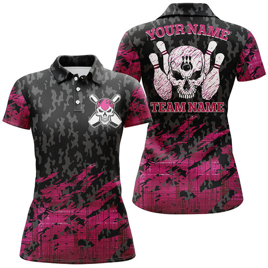 Custom bowling shirt for women – personalized team jersey front view