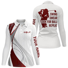 Load image into Gallery viewer, Womens golf polo shirts custom swing swear look for ball repeat white golf tops for womens NQS6863