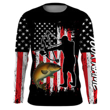 Load image into Gallery viewer, Carp hunter bow fishing American flag patriotic Custom Name fishing jersey NQS2969