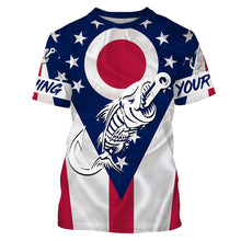 Load image into Gallery viewer, OH Fishing Custom Ohio Flag Fish hook skull Custom sun protection fishing shirts for men, women NQS3323