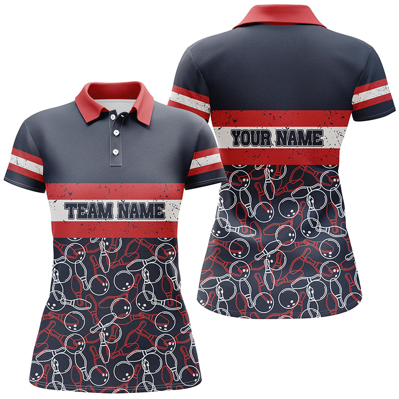 Custom bowling shirt for women – personalized team jersey front view