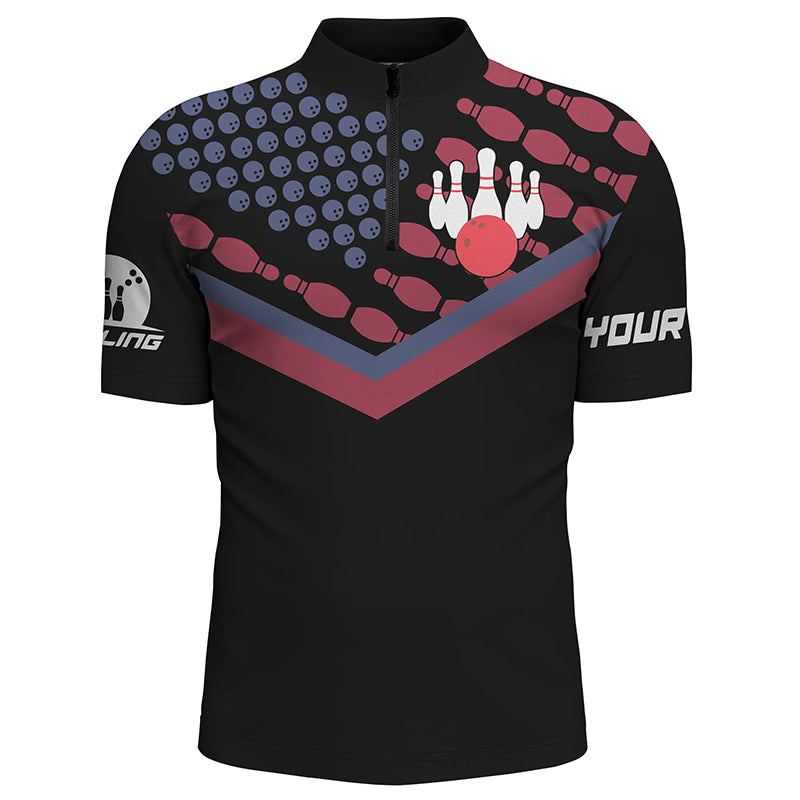 Custom bowling shirt for men – personalized team jersey front view