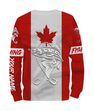 Load image into Gallery viewer, Rainbow Trout Fishing 3D Canadian Flag Customize name All over print shirts NQS489