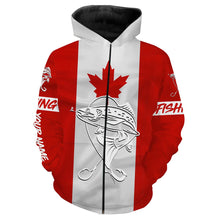 Load image into Gallery viewer, Rainbow Trout Fishing 3D Canadian Flag Customize name All over print shirts NQS489