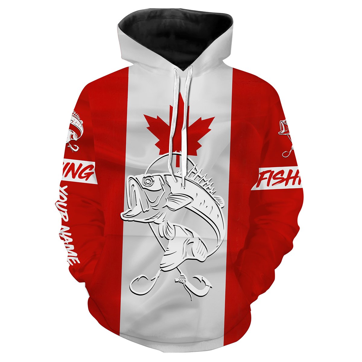 Bass Fishing 3D Canadian Flag Customize name All over print shirts NQS490