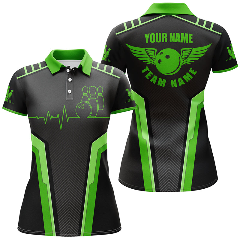 Custom bowling shirt for women – personalized team jersey front view