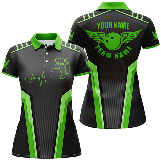 Custom bowling shirt for women – personalized team jersey front view