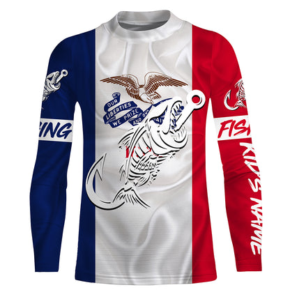 IA Fishing Custom Iowa Flag Fish hook skull Custom sun protection fishing shirts for men, women NQS3348