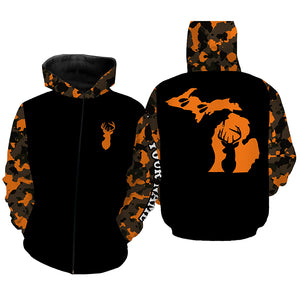 Michigan deer hunting orange Camo Customize Name 3D All Over Printed Shirts Personalized Hunting gift NQS3989