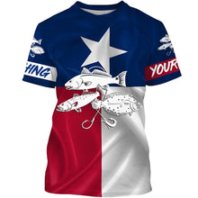 Load image into Gallery viewer, Redfish trout flounder Tattoo Texas Slam fishing Texas Flag 3D All Over print shirts saltwater personalized fishing apparel for Adult and kid NQS391