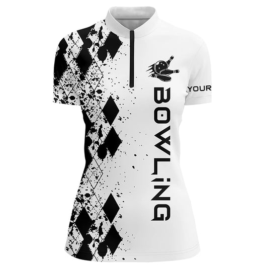 Custom bowling shirt for women – personalized team jersey front view