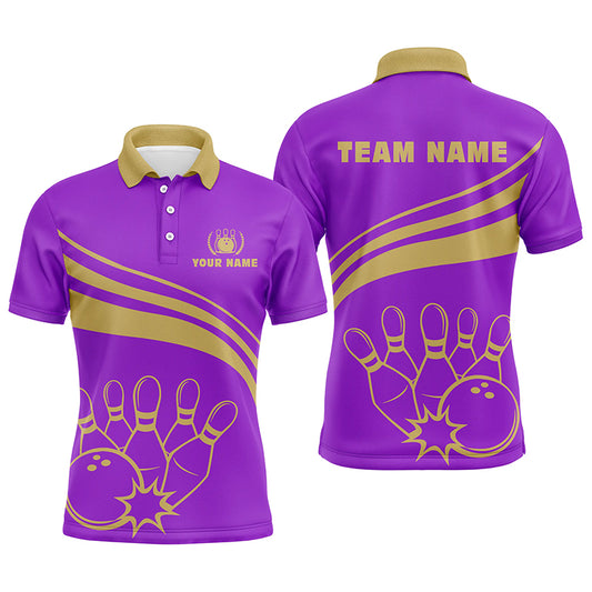 Custom bowling shirt for men – personalized team jersey front view