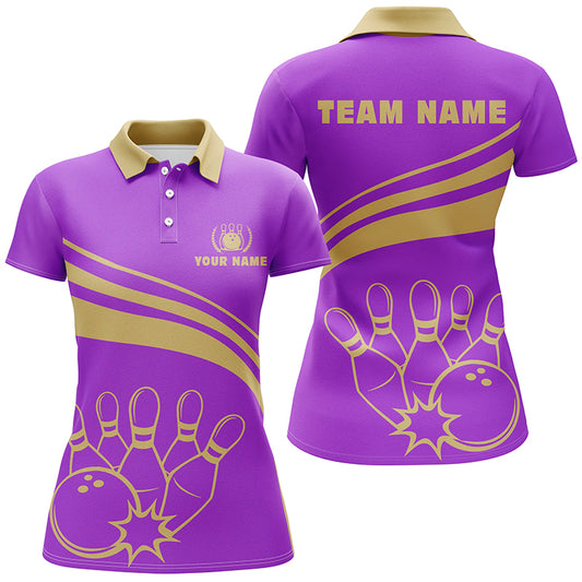 Custom bowling shirt for women – personalized team jersey front view