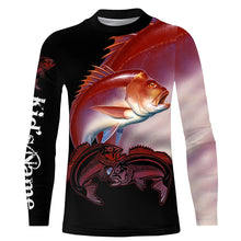 Load image into Gallery viewer, Red snapper Fishing game fish Customize Name UV protection quick dry UPF 30+ long sleeves fishing shirts NQS2729