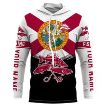 Load image into Gallery viewer, Inshore slam Florida flag Redfish, snook, trout Custome Name Fishing Jerseys Performance UV Protection UPF 30+ fishing Shirts - NQS2432