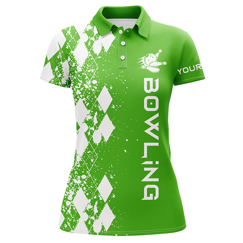 Custom bowling shirt for women – personalized team jersey front view