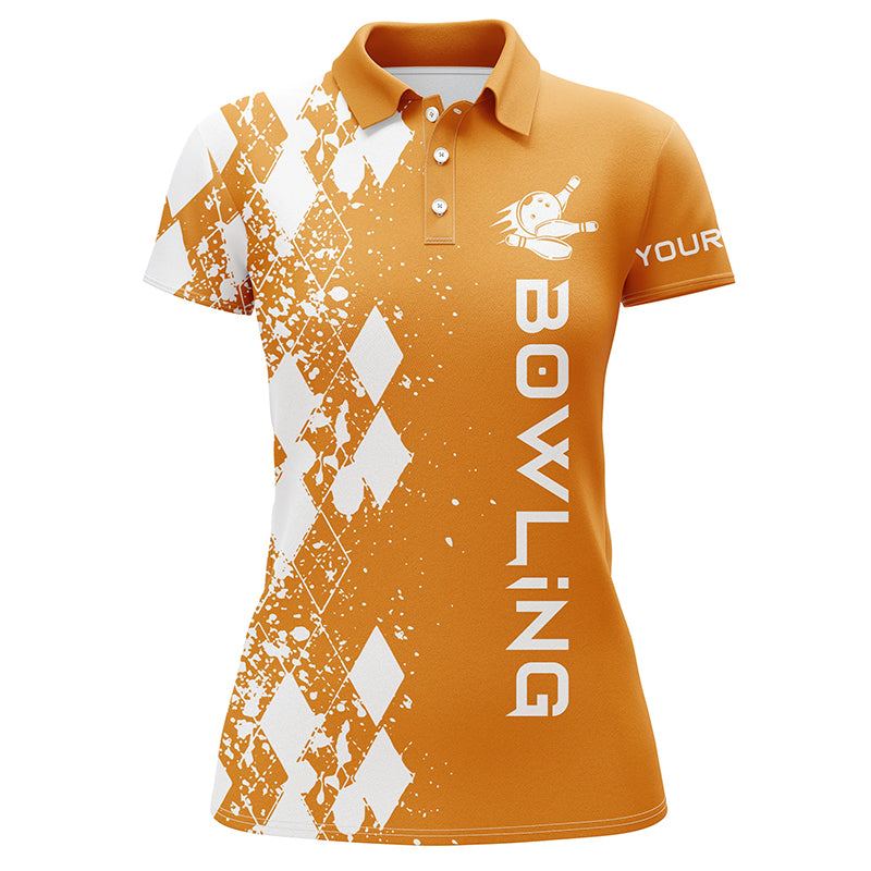 Custom bowling shirt for women – personalized team jersey front view