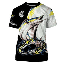 Load image into Gallery viewer, Wahoo saltwater fishing Customize Name UV protection quick dry UPF 30+ long sleeves fishing shirts,gifts for fishing lover NQS2452