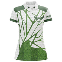 Load image into Gallery viewer, Green and white Womens golf polo shirts custom golf shirts for ladies, best golf gifts for women NQS6516