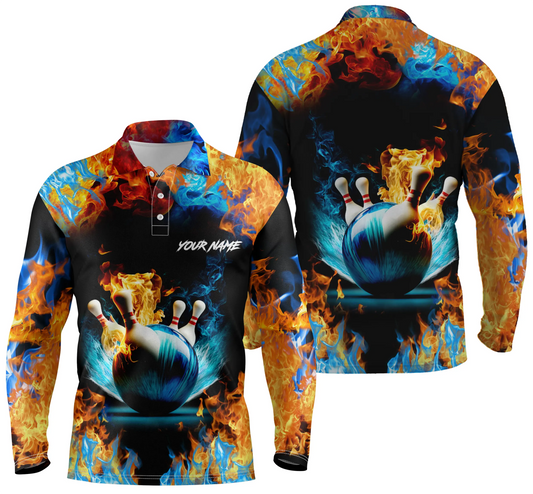 personalized bowling shirt for men – custom name design side view