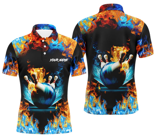Custom bowling shirt for men – personalized team jersey front view