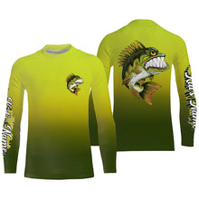 Load image into Gallery viewer, Angry Bass fishing Custom sun protection Long sleeve Fishing Shirts, Bass Fishing Gift for men, women NQS4289