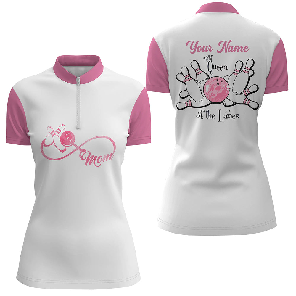 Custom bowling shirt for women – personalized team jersey front view