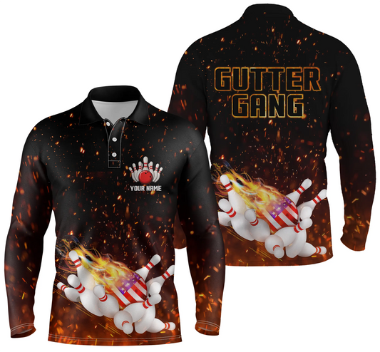 personalized bowling shirt for men – custom name design side view