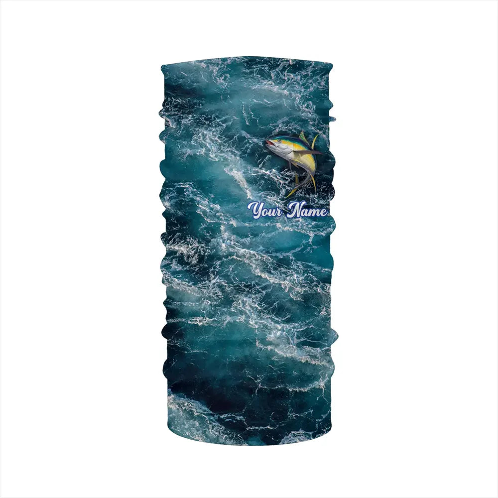 Tuna saltwater fishing custom blue sea wave ocean camo fishing tournament long sleeve fishing shirts NQS4887