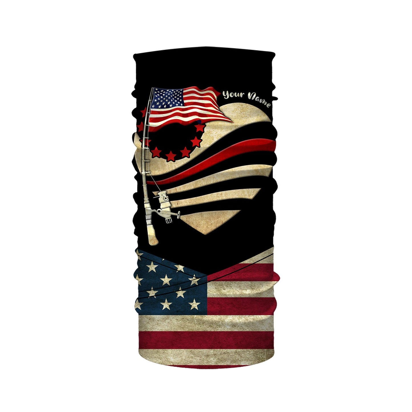 American Flag fishing rod Custom Name US flag long sleeves, hooded fishing shirt, Personalized Gifts for Fisherman NQS2930