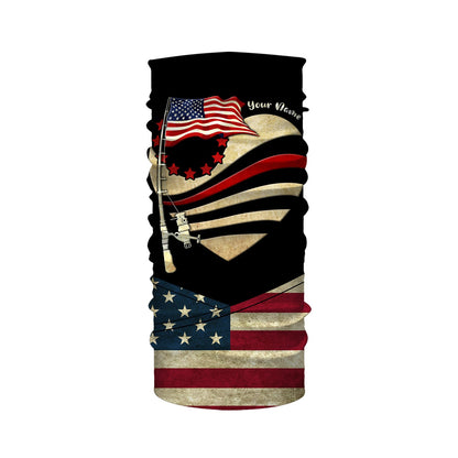 American Flag fishing rod Custom Name US flag long sleeves, hooded fishing shirt, Personalized Gifts for Fisherman NQS2930