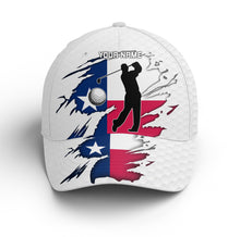 Load image into Gallery viewer, Golf club custom name Texas flag patriotic Custom golf hat women Baseball golf cap NQS6360