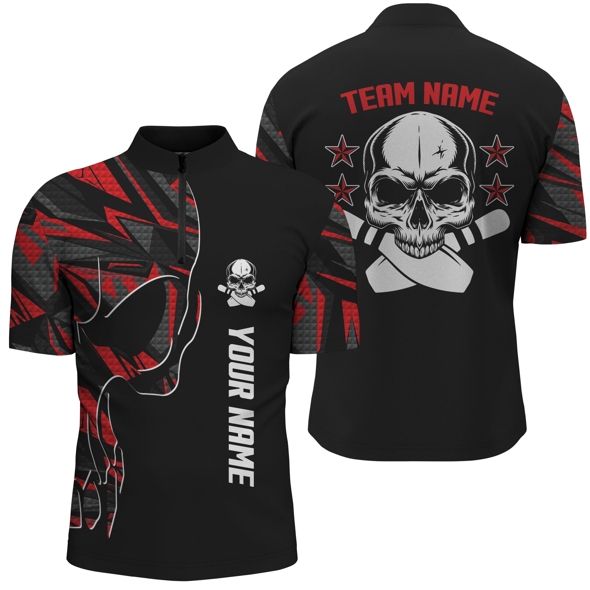 Custom bowling shirt for men – personalized team jersey front view