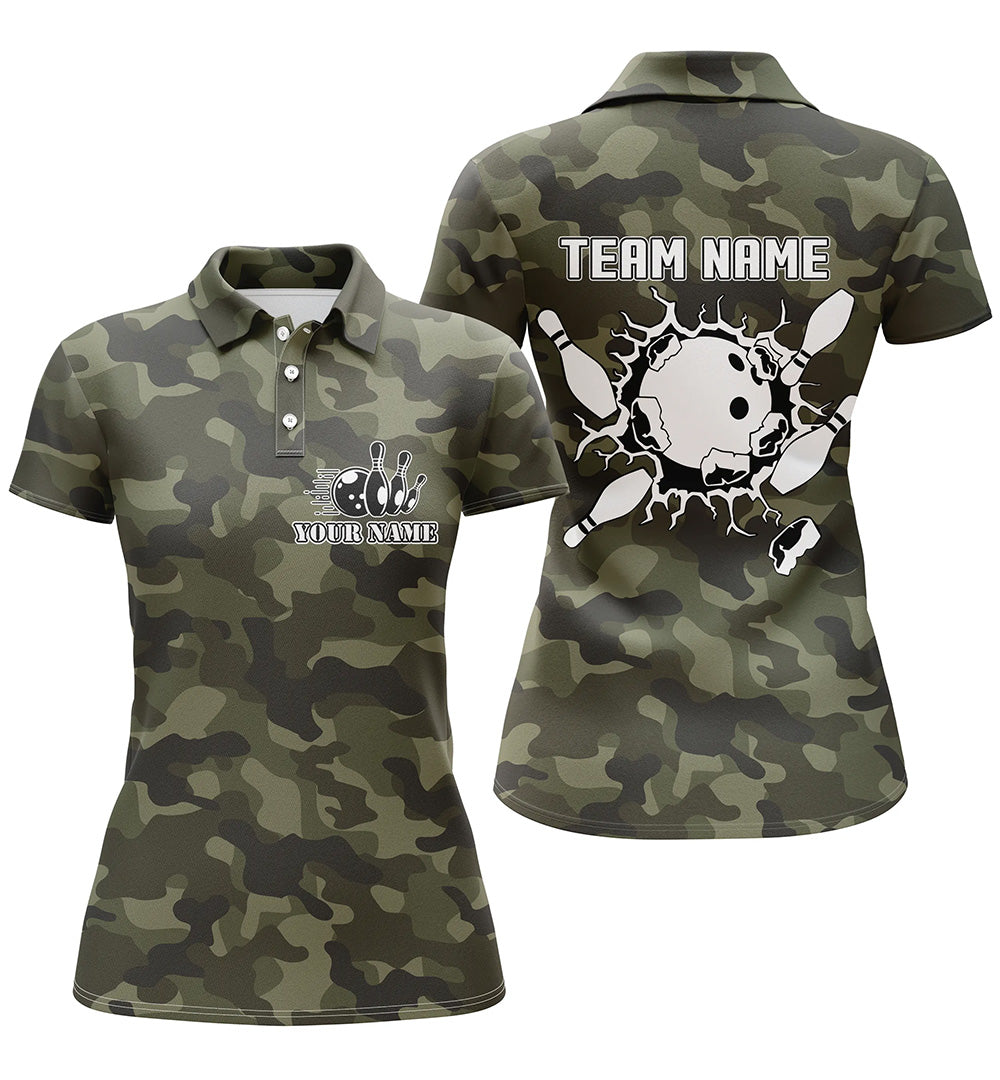 Custom bowling shirt for women – personalized team jersey front view