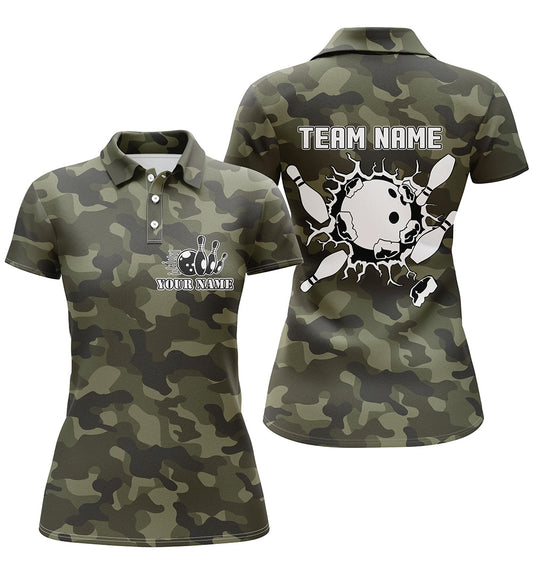 Custom bowling shirt for women – personalized team jersey front view