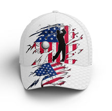 Load image into Gallery viewer, Golf club custom name American flag patriotic Custom golf hat Unisex Baseball golf cap NQS2224