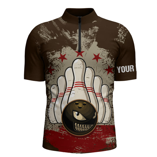 Custom bowling shirt for men – personalized team jersey front view