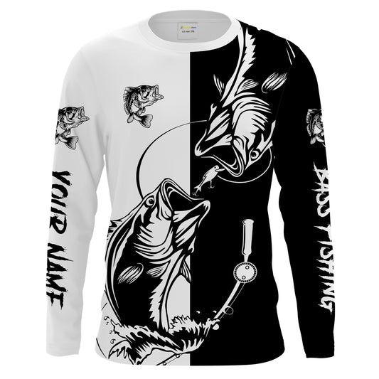 Bass fishing tattoo shirt UV protection Customize name fishing shirts NQS1461