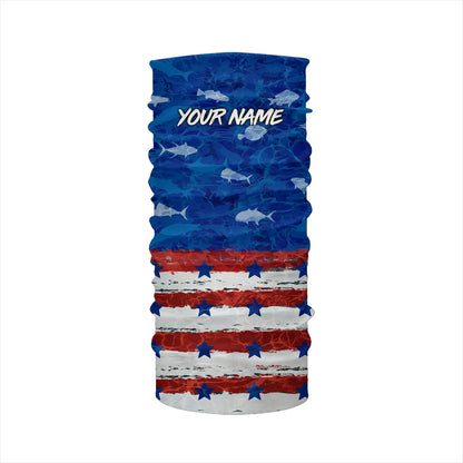 American flag patriotic saltwater fishing blue camo Custom Long Sleeve Tournament Fishing Shirts NQS5009