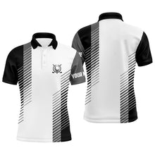 Load image into Gallery viewer, Black and white Mens golf polo shirts custom golf ball shirt for men, best men golf wear NQS7186