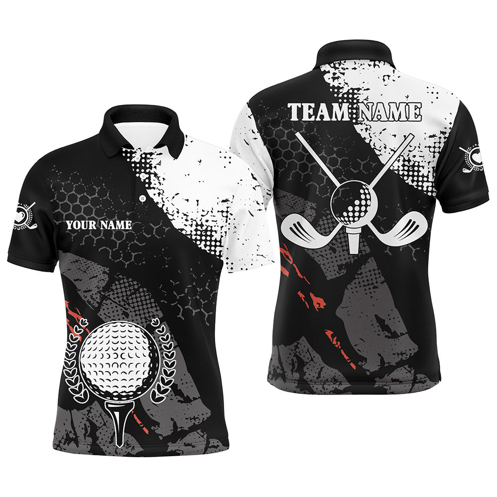 Black and white retro Mens golf polo shirts custom golf clubs team golf jerseys, golf attire for men NQS6698