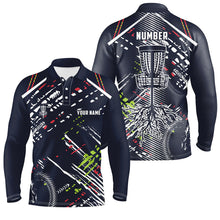 Load image into Gallery viewer, Disc golfing pattern Mens disc golf polo shirts custom team disc golf attire, disc golf jersey NQS6933