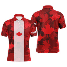 Load image into Gallery viewer, Canadian flag Mens golf polo shirt custom red Maple leaves pattern patriotic golf shirt for men NQS6745