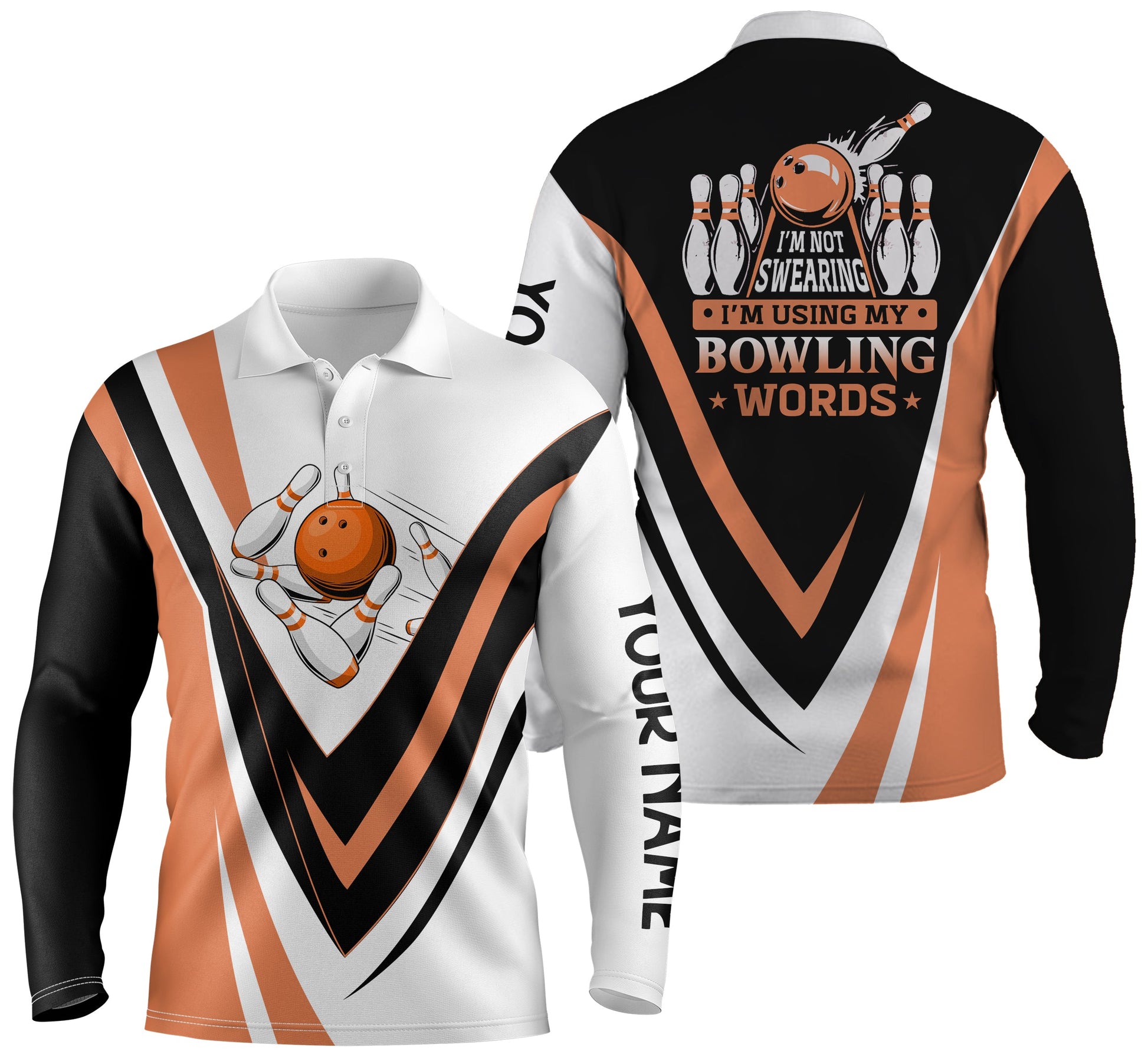 personalized bowling shirt for bowling – custom name design side view
