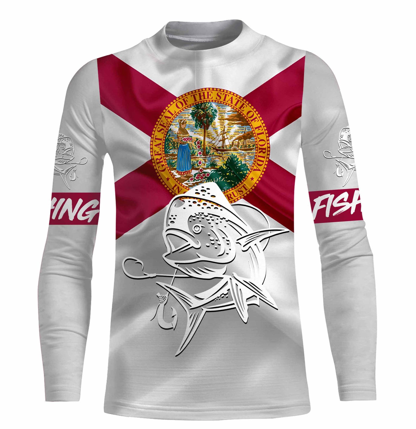 Mahi Mahi ( Dorado) Fishing Florida Flag Custom name All over print shirts, personalized fishing gift NQS492